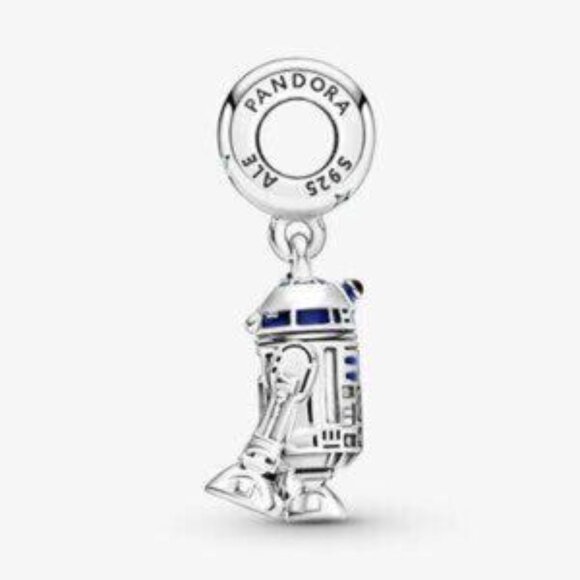 Pandora s925 Sterling SilverDisney STAR WARS R2-D2 Robot Dangle Charm Threaded - Picture 4 of 5